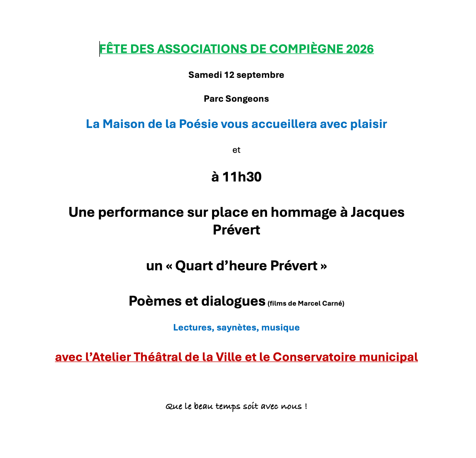 Performance Prévert