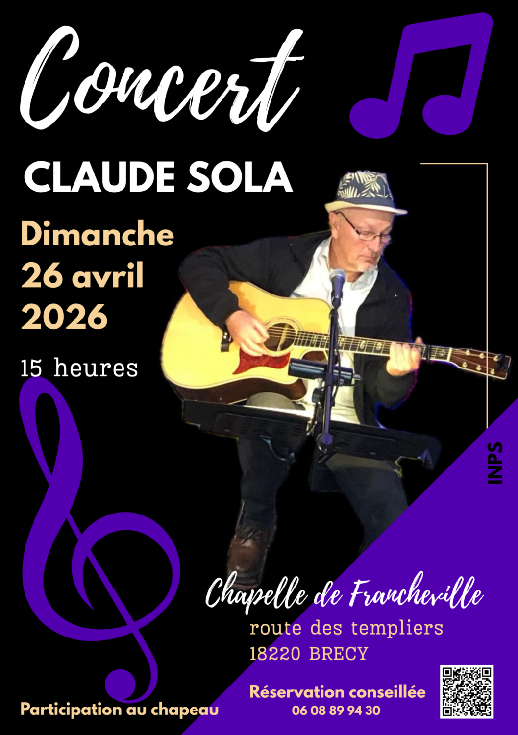 Concert Claude SOLA à la Chapelle de Francheville