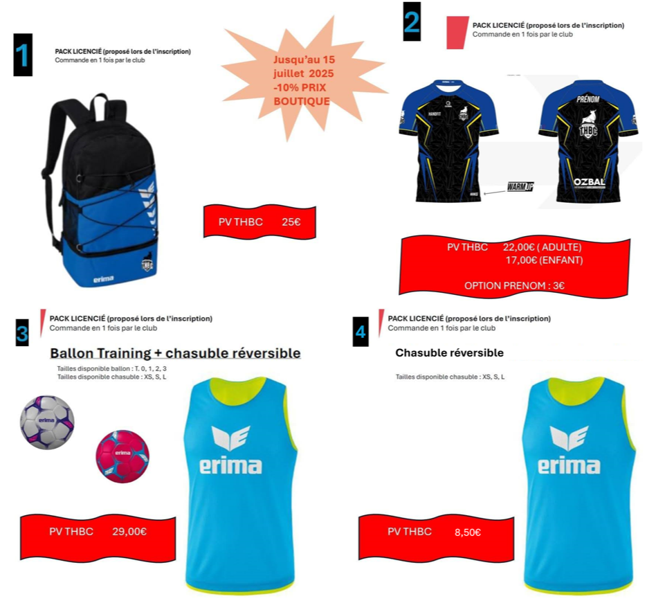 PACKS LICENCE THBC 2025