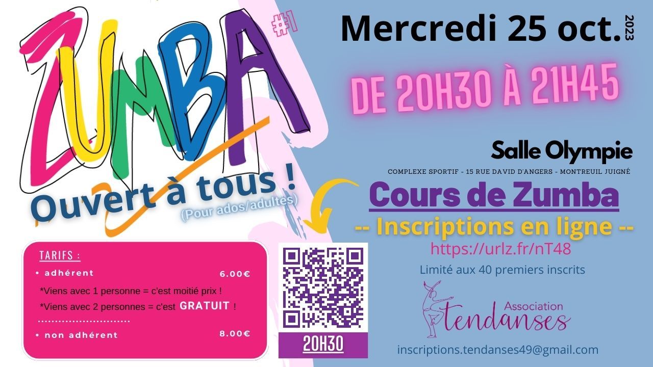 ZUMBA Ouverte à tous ! C'est reparti !!