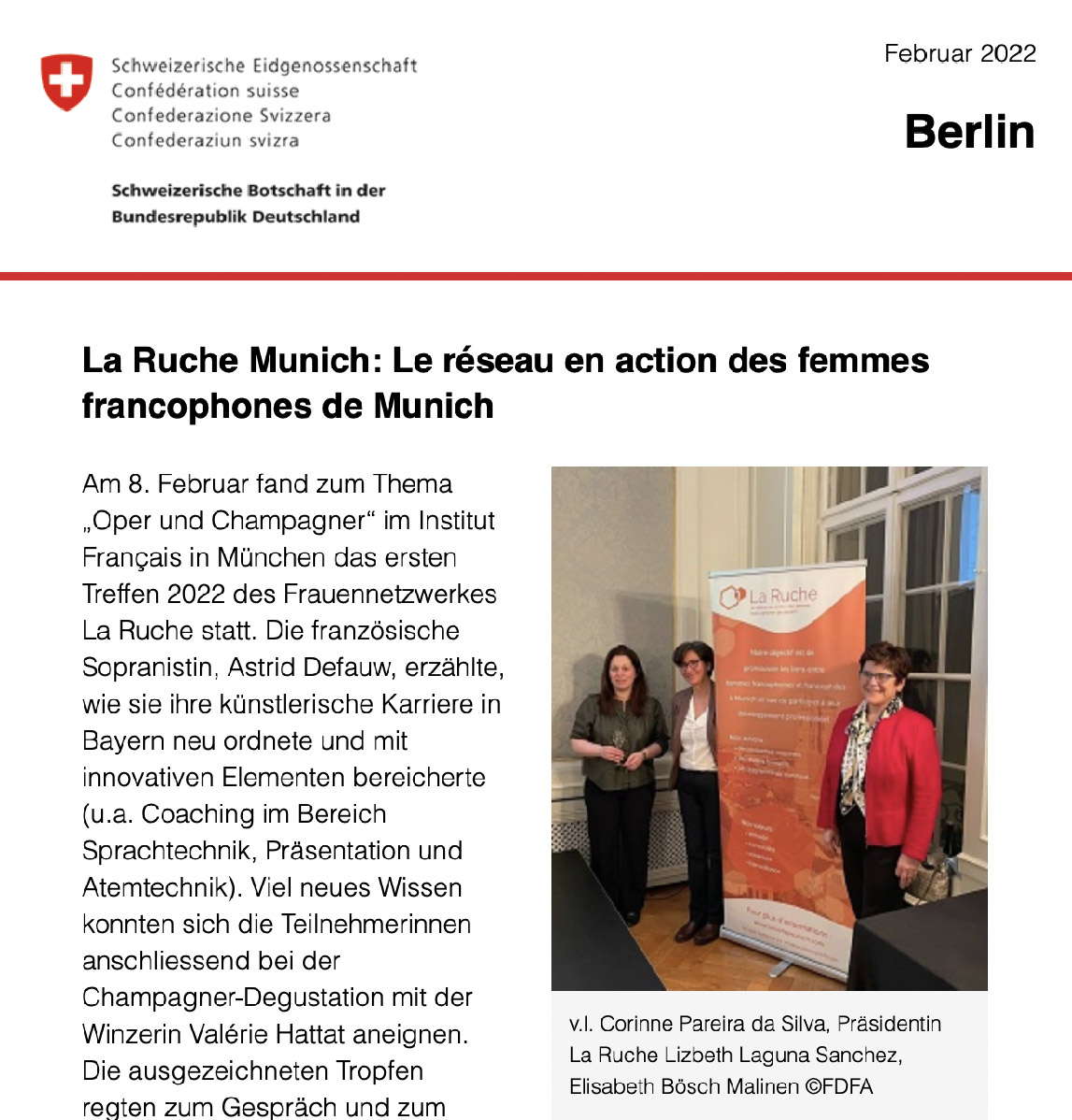 Bulletin mensuel de l'Ambassade de Suisse à Berlin