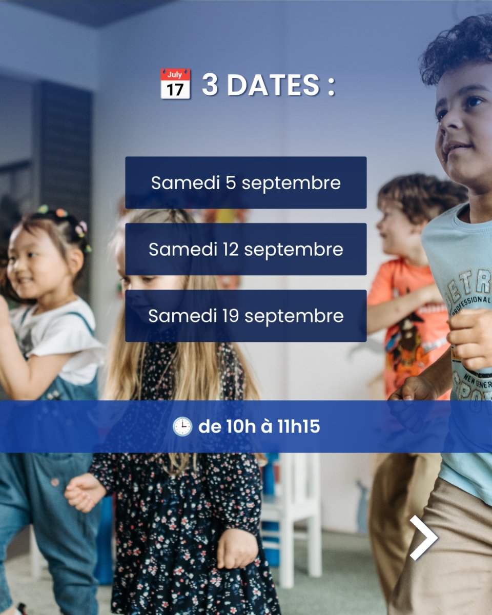 Rendez-vous au Blizz, de 10h à 11h15 les Samedis 5, 12 et 19 septembre 2026