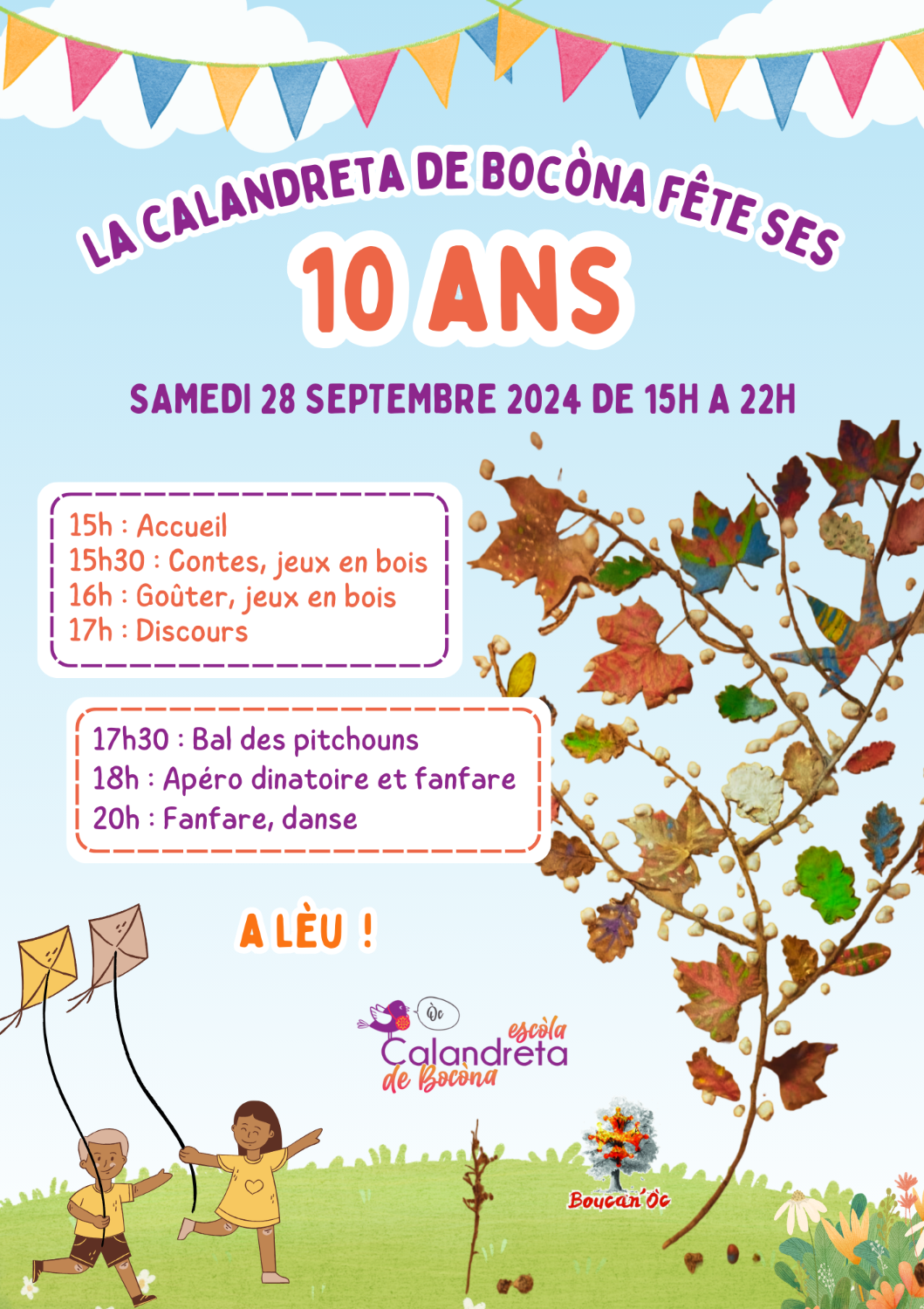 Fête des 10 ans Calandreta de Bocòna, le samedi 28 septembre 2024