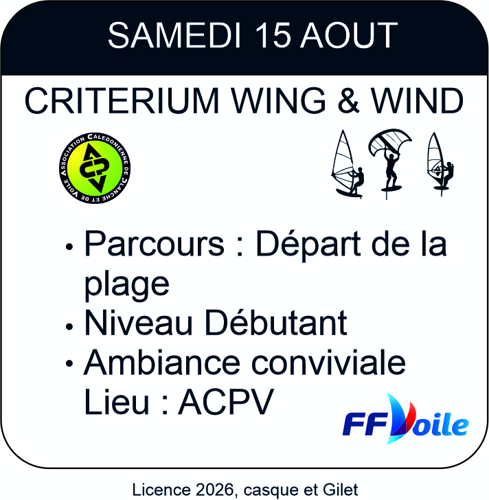 CRITERIUM WIND-WING SAMEDI 15 AOUT 2026