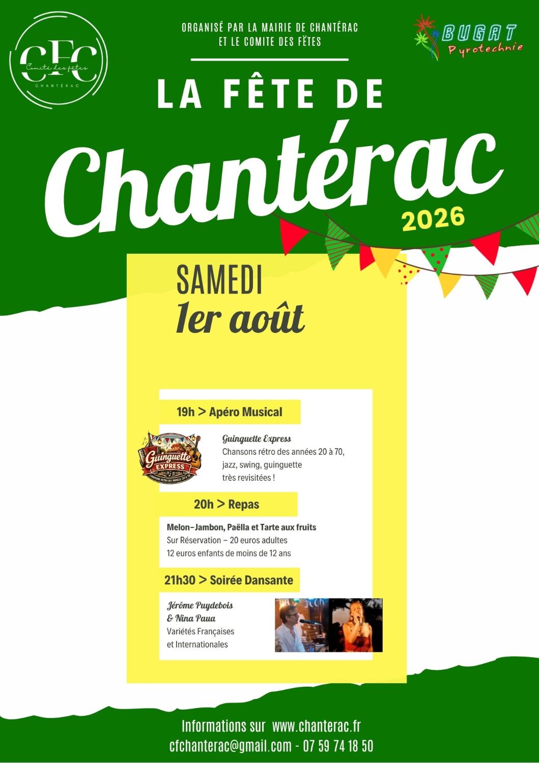Repas du samedi 1er août - 20h