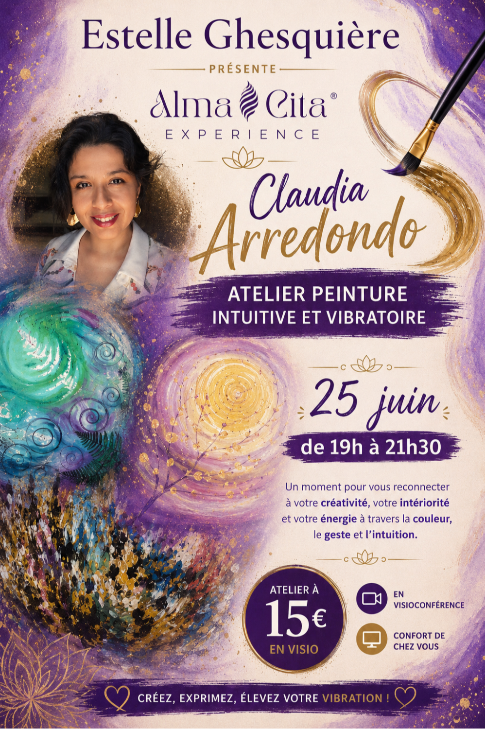 Atelier en visioconférence Peinture intuitive et Vibratoire