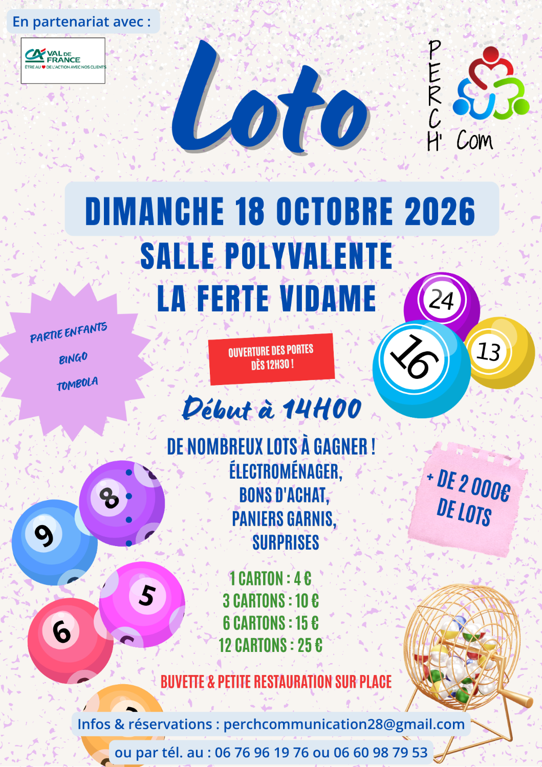 Loto Perch'Com du 18 octobre 2026 à La Ferté Vidame