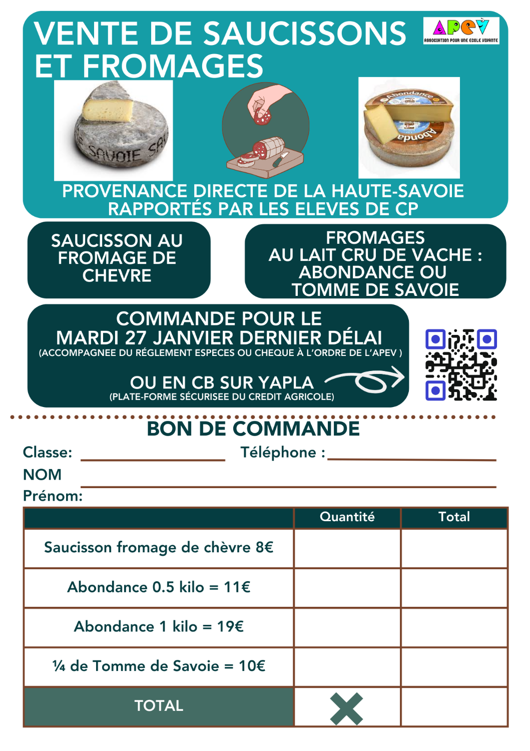 Vente  saucissons et fromage de Haute Savoie
