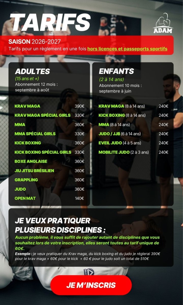 Affiche des tarifs