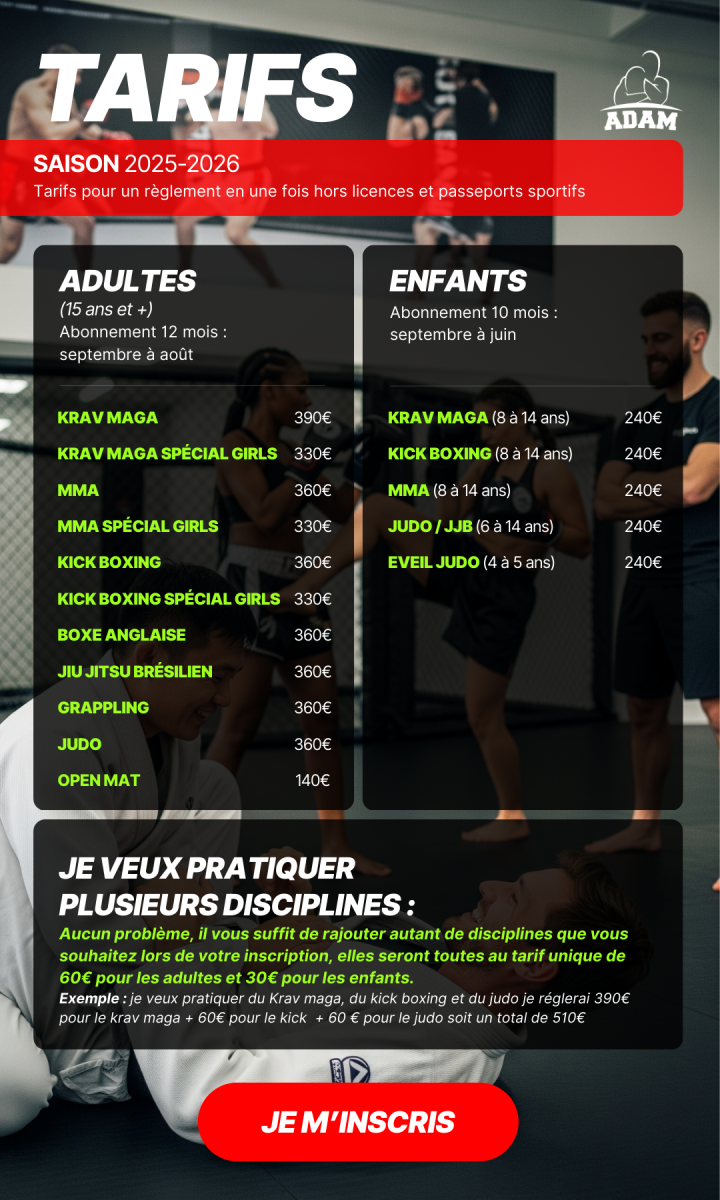 Affiche des tarifs