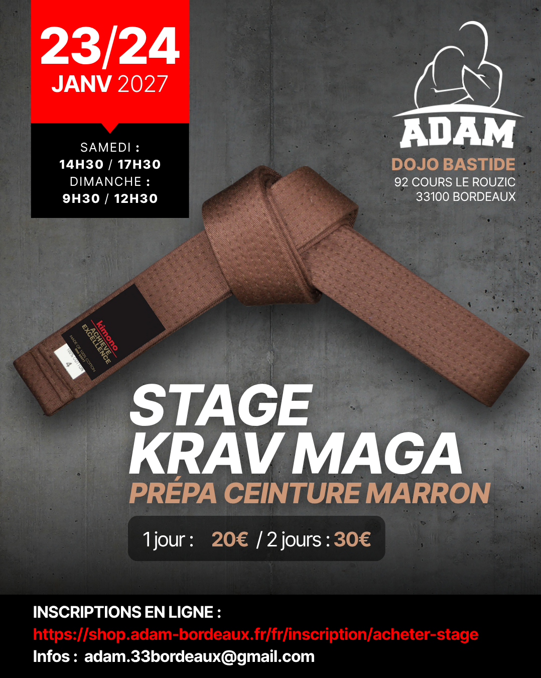 Stage Krav Maga - Prépa Marron