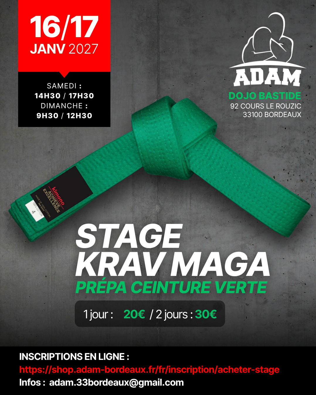 Stage Krav Maga - Prépa Verte