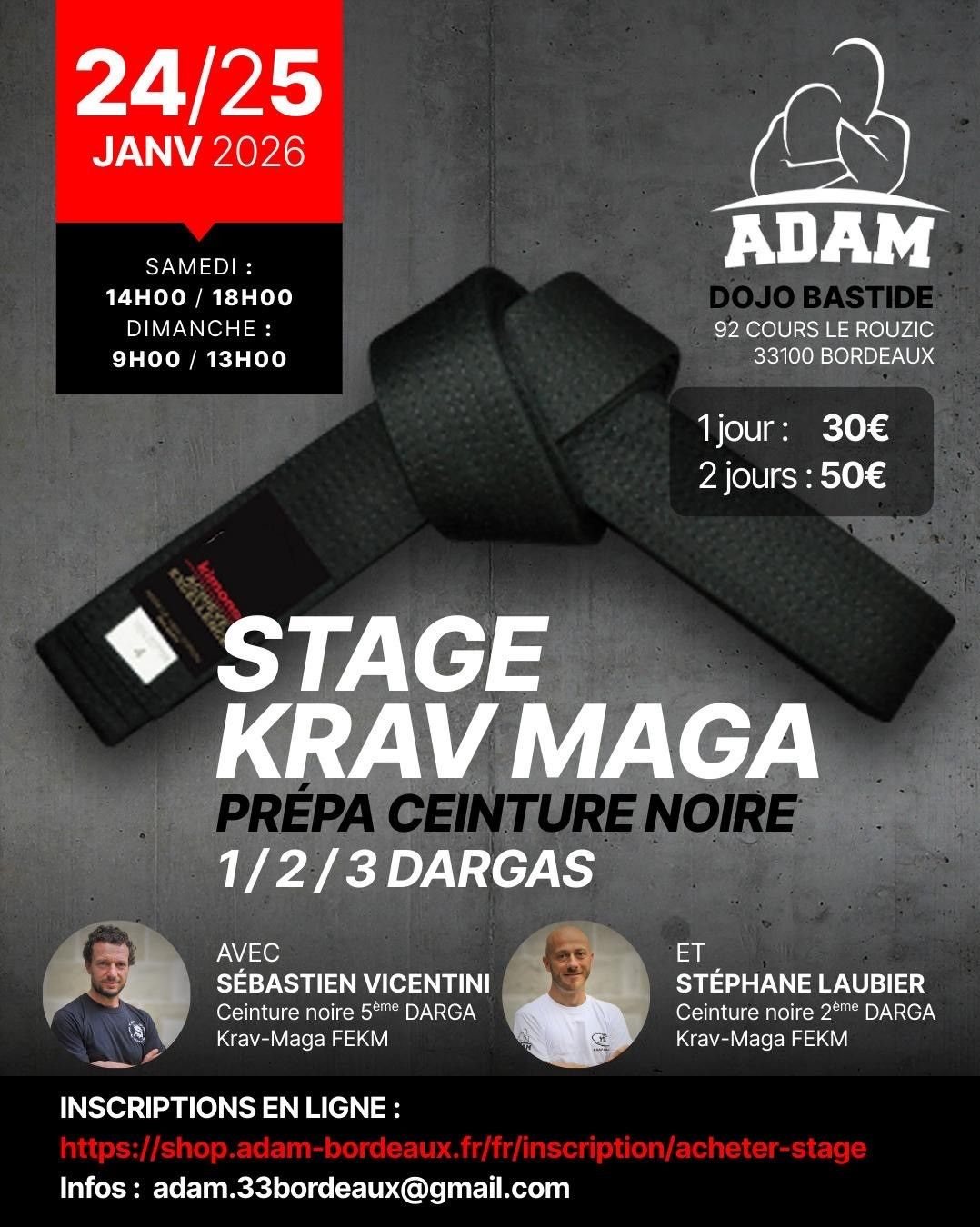 STAGE Krav Maga : Prépa Ceinture Noire