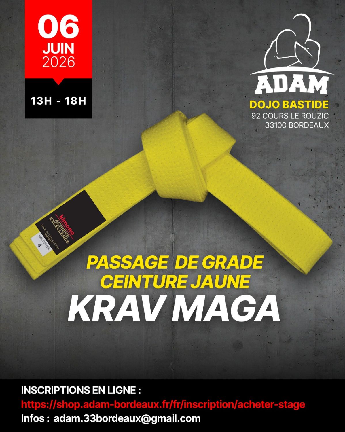 Krav Maga Passage de Grade Ceinture Jaune