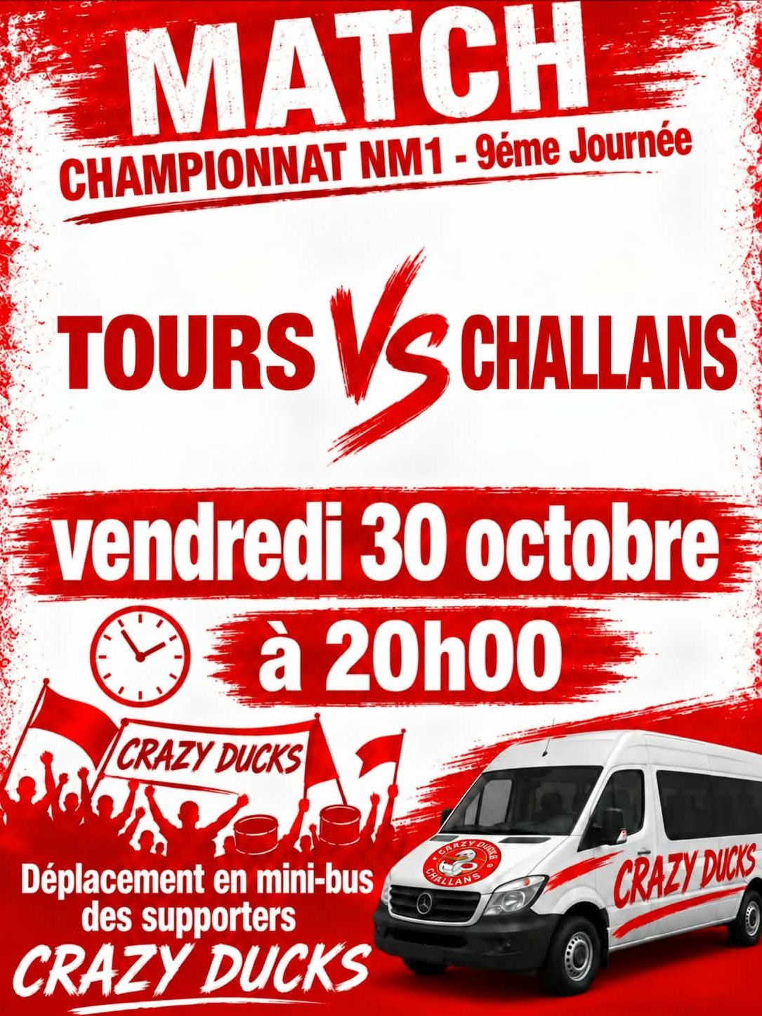 Déplacement match à Tours le 30 octobre