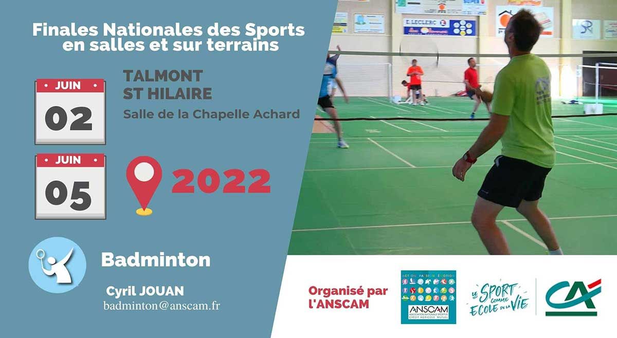 Finales ANSCAM Badminton à Talmont St Hilaire - Résultats