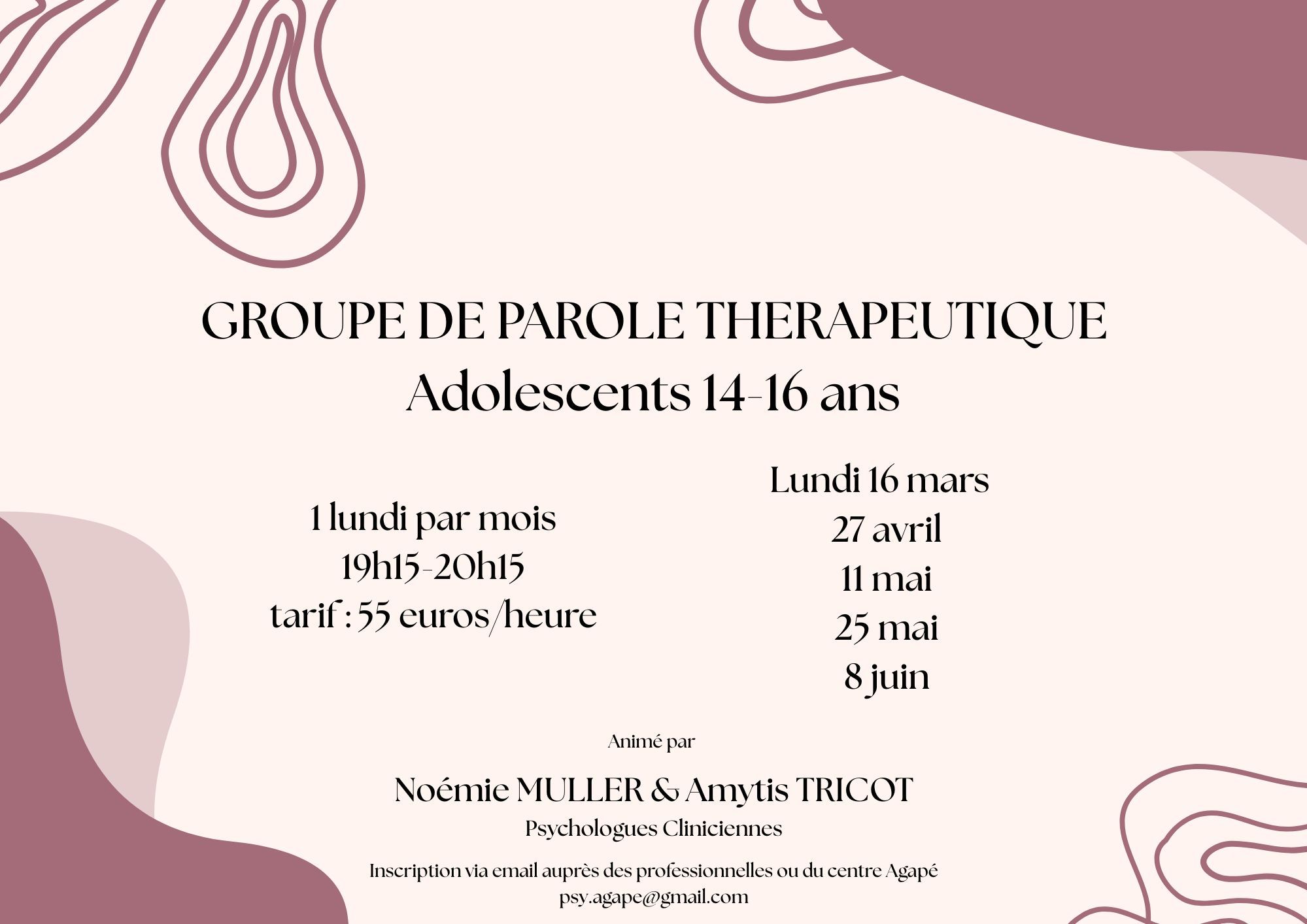 Groupe de parole thérapeutique adolescents 14-16 ans