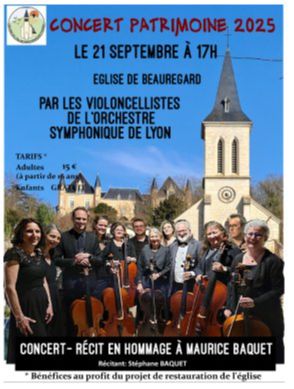 Concert violoncelles Eglise de Beauregard