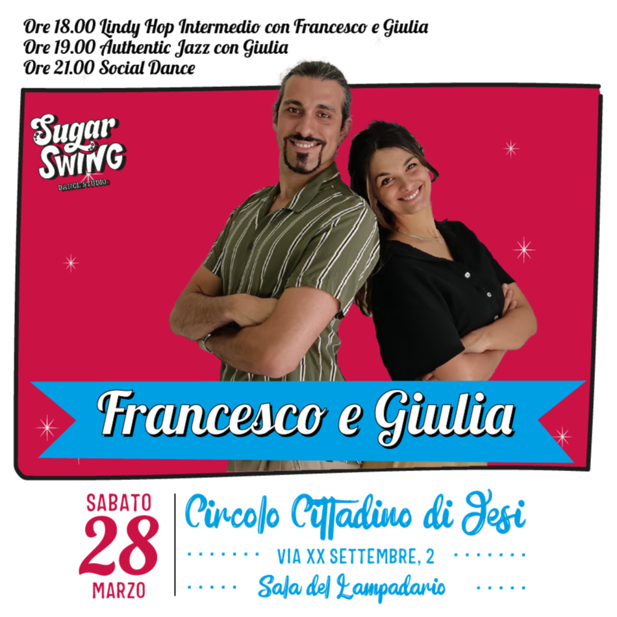Workshop + Social Dance a Jesi con Francesco e Giulia