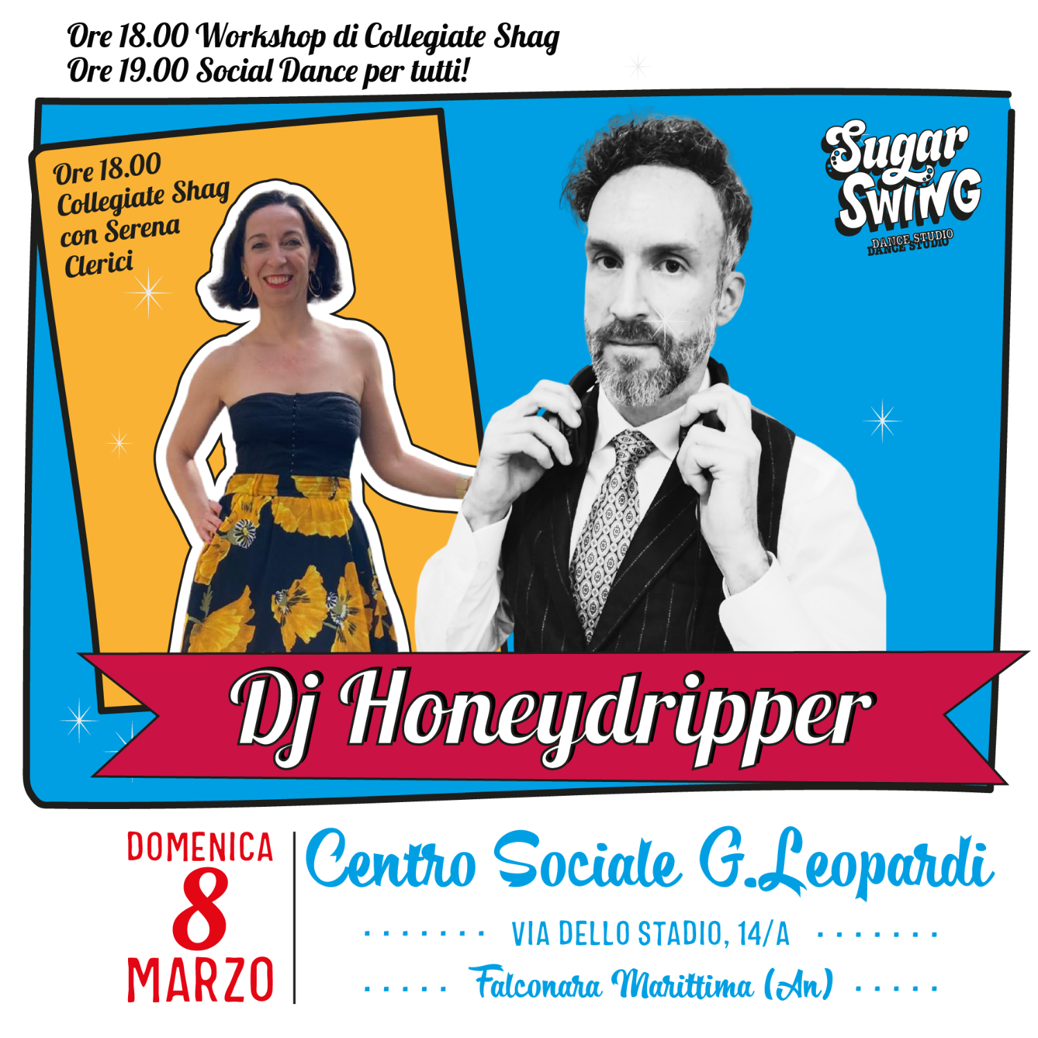 Workshop Collegiate Shag + Social Dance a Falconara con Dj Honeydripper