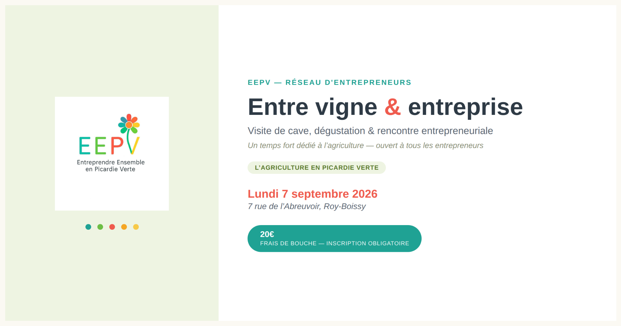  Visite de cave & rencontre entrepreneuriale — EEPV