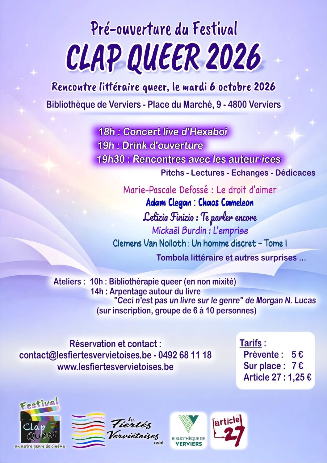 Pré‑ouverture du Festival CLAP QUEER 2026 — Rencontre littéraire queer