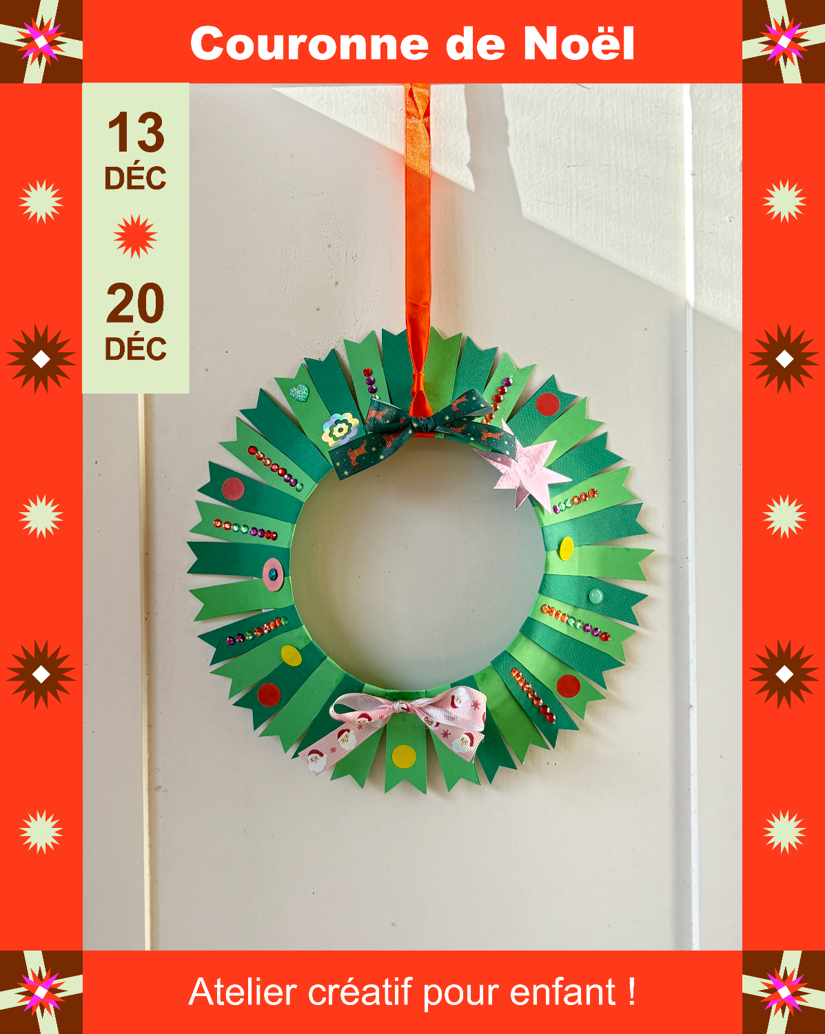 Atelier enfants — Couronne de Noël en papier !