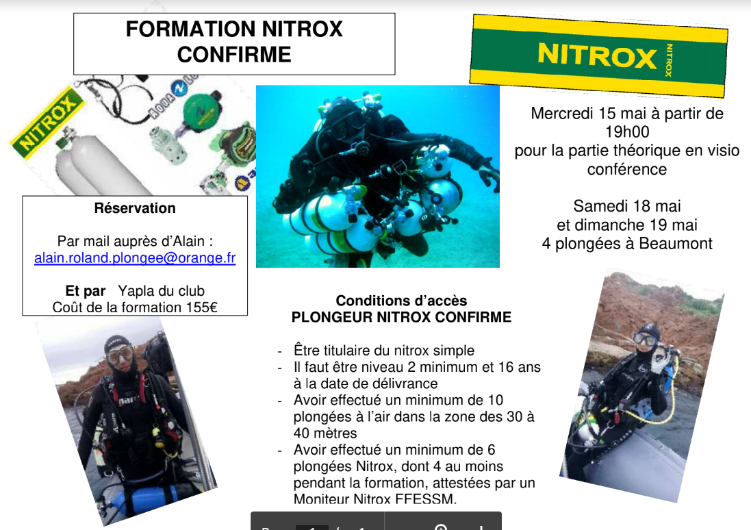 Formation Nitrox confirmé