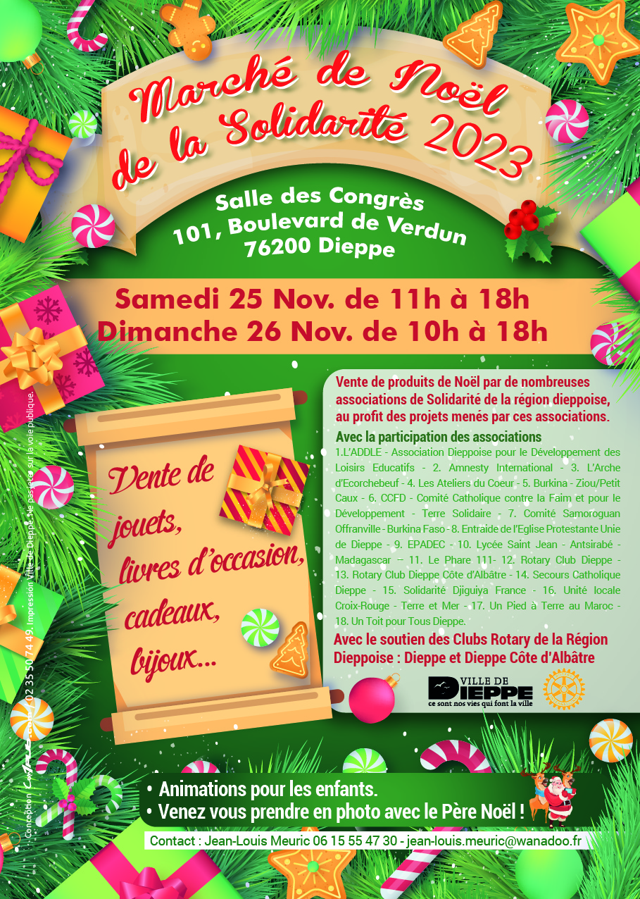 MARCHÉ DE NOËL DE LA SOLIDARITÉ INTERNATIONALE À DIEPPE