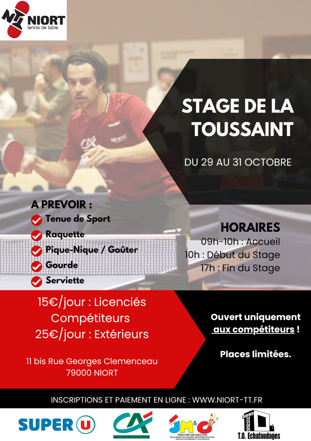 2. Stage de la Toussaint - Compétiteurs / du 29 au 31 octobre 2025