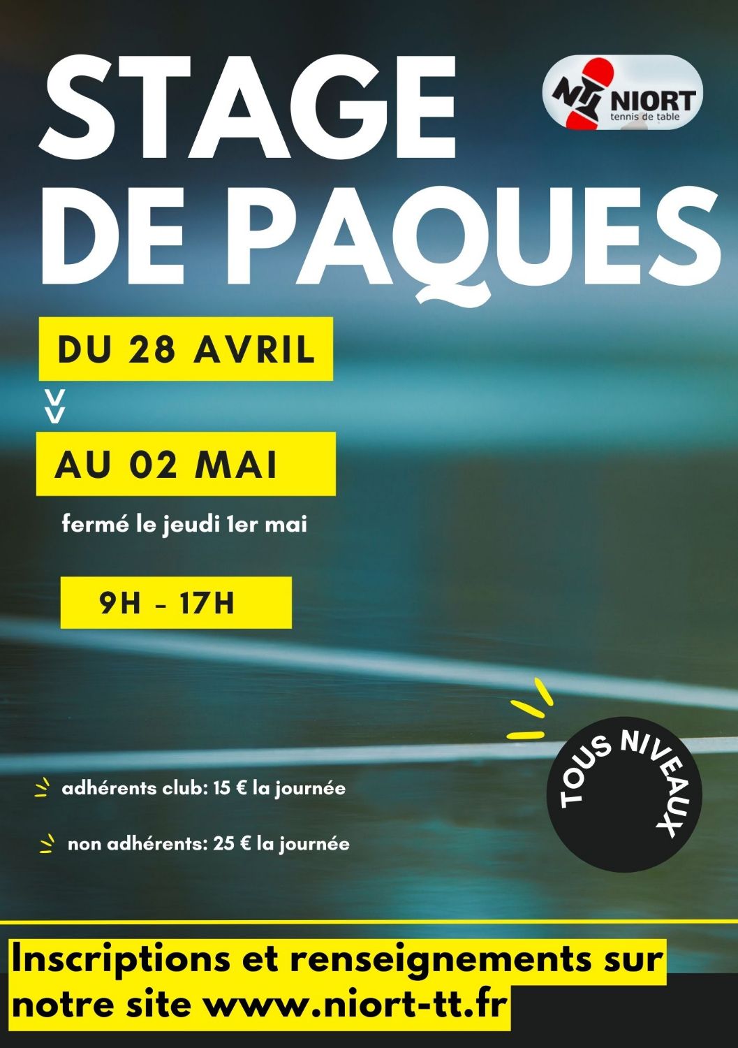 Stage de Pâques 2025 (28/04/2025 - 02/05/2025)