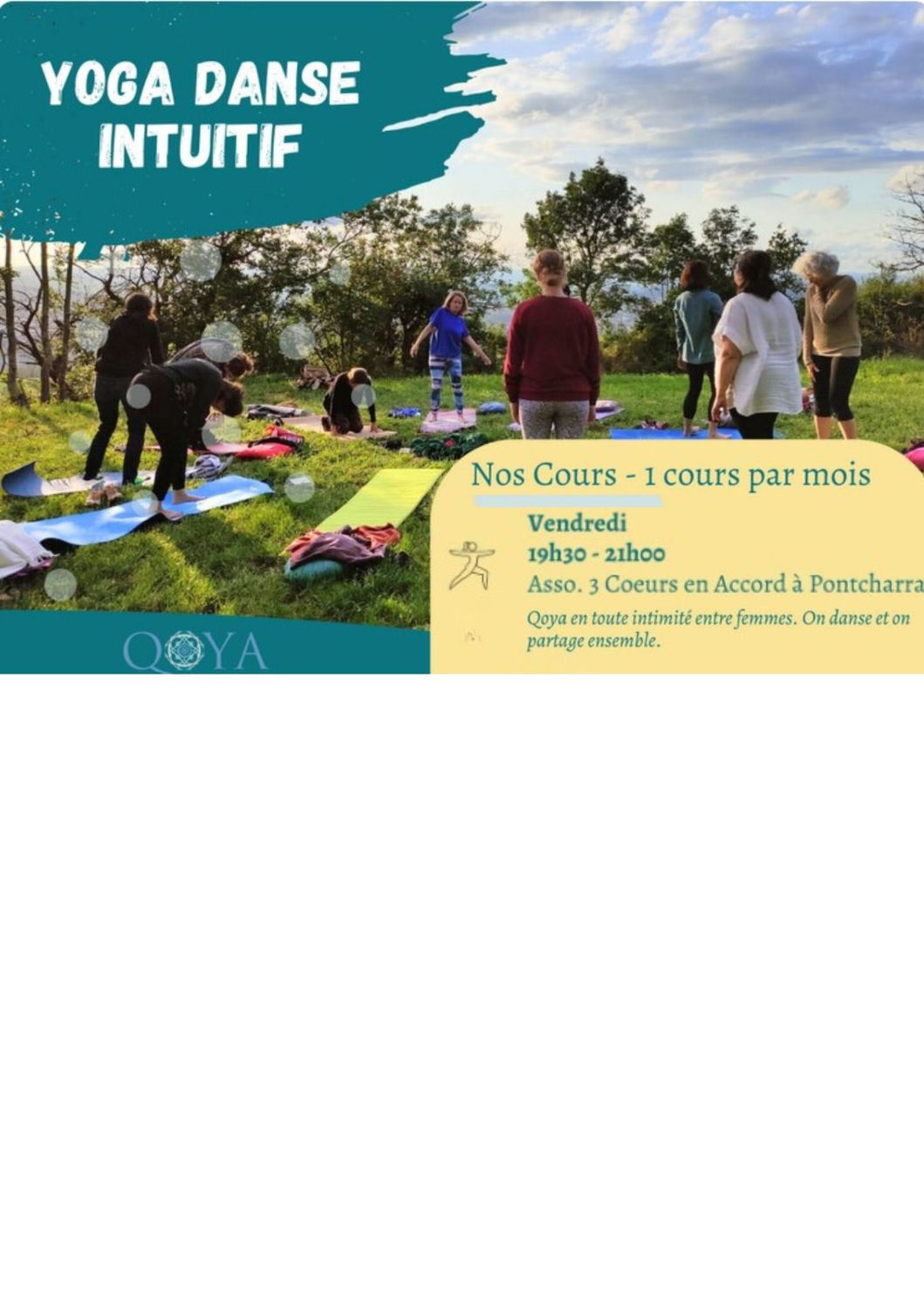 QOYA/ YOGA DANSE INTUITIF VENDREDI 29/11 19h30-21h avec AUDREY