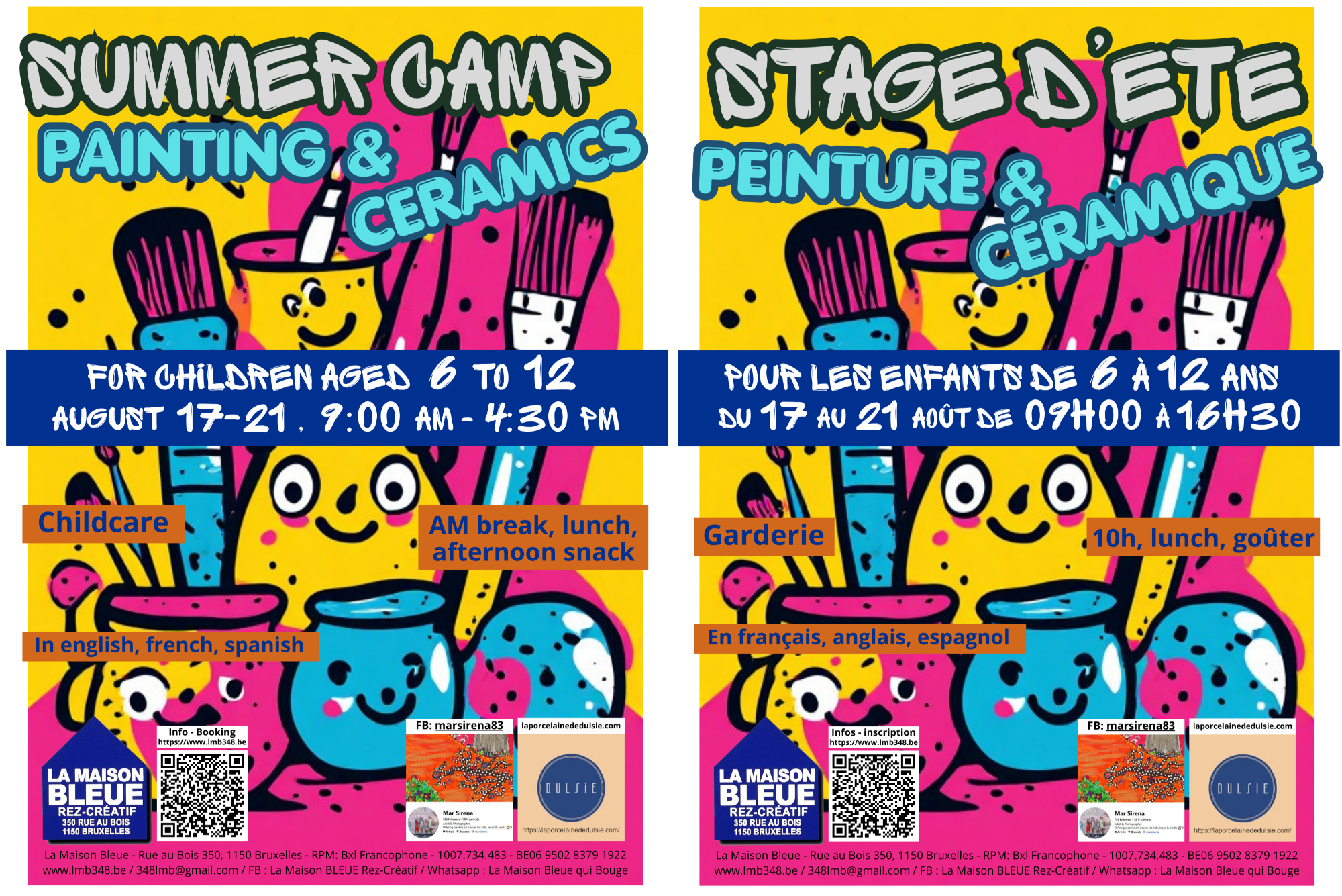 Stage d'été / Summer camp - Peinture et Céramique - Painting and Ceramics