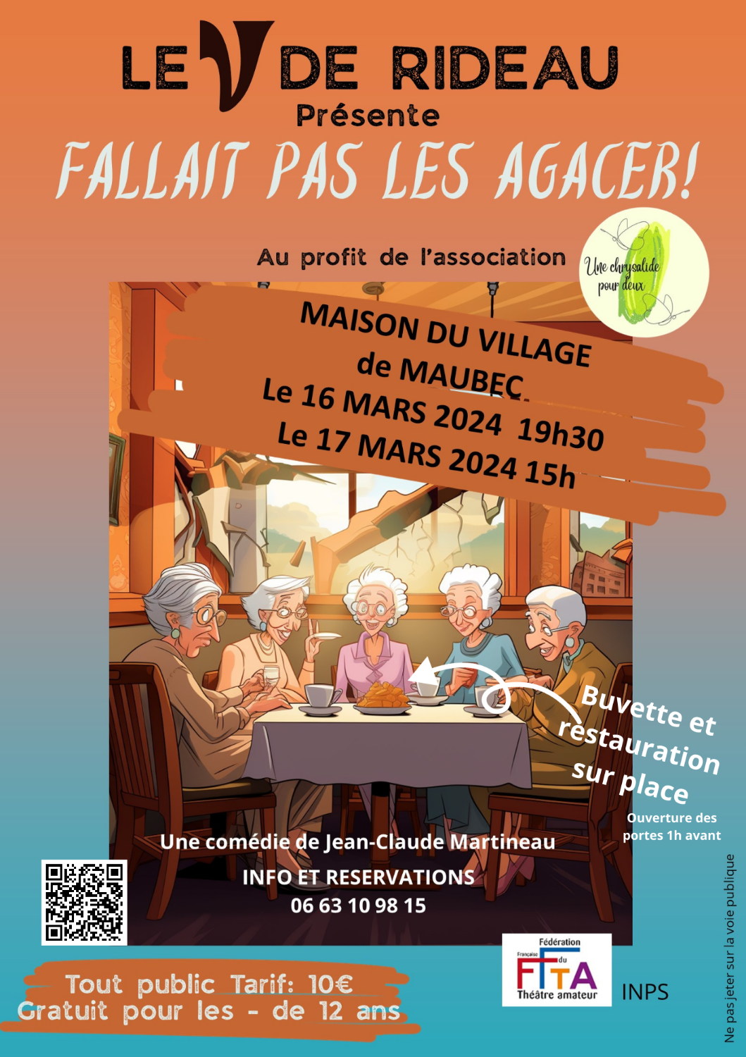 Théâtre LE V DE RIDEAU MARS 16/03/2024 19h30