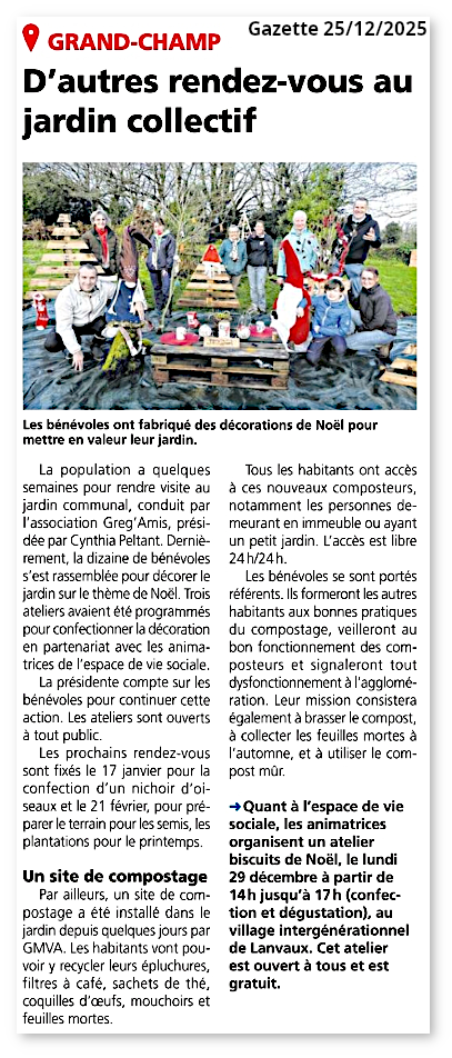 Gazette du 25/12/2025