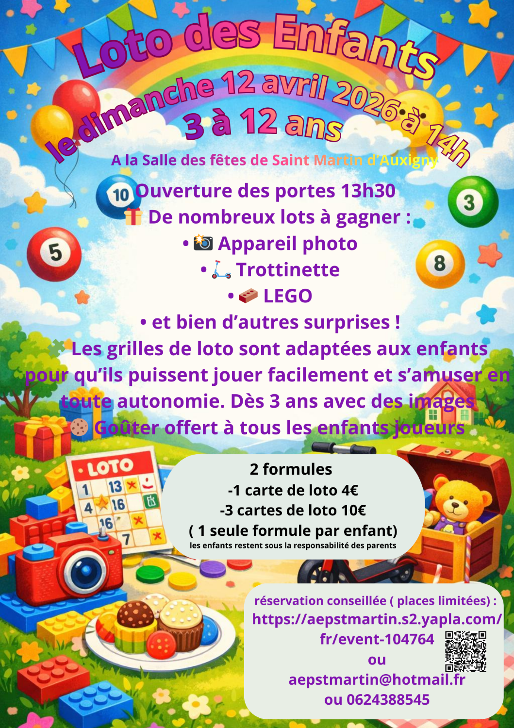 Loto 12 avril 2026 14h pour Enfants 3-12ans