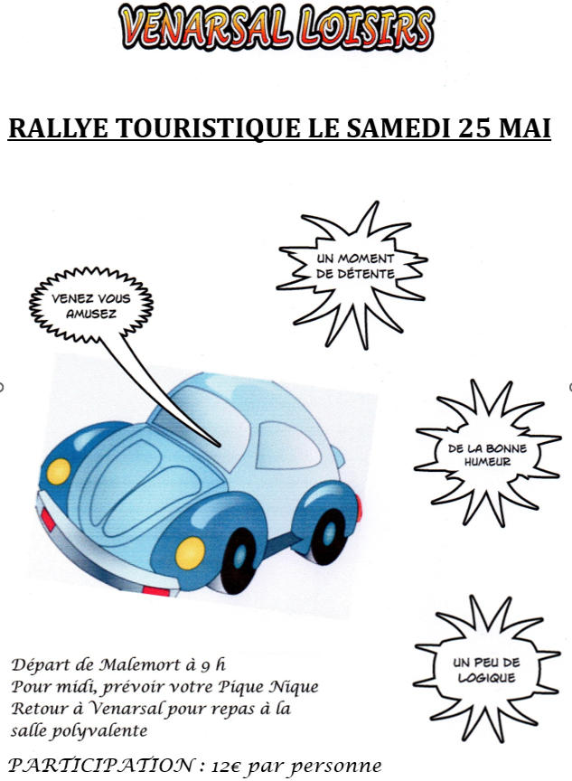 Rallye touristique du 25 Mai 2024