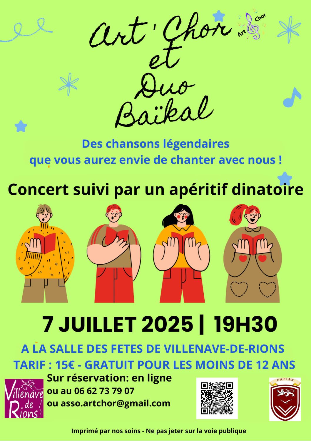 Concert chorale Art'Chor et le Duo Baïkal