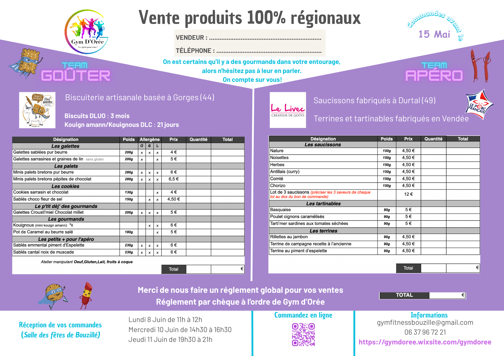 Vente produits 100% régionaux 2026
