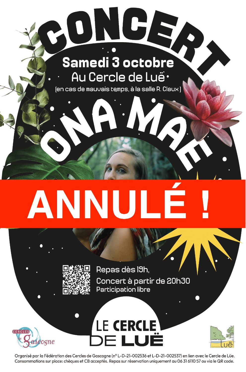 CONCERT ONA MAE ANNULÉ !