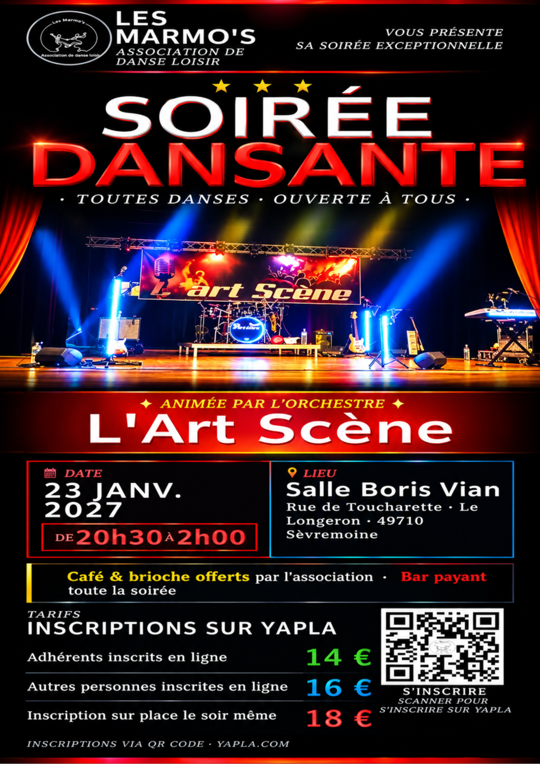 Soirée dansante Les Marmo's du 23/01/2027