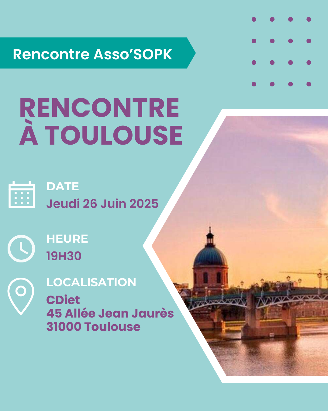 Rencontre et atelier diététique à Toulouse