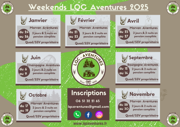 Agenda Weekends LQC 2025