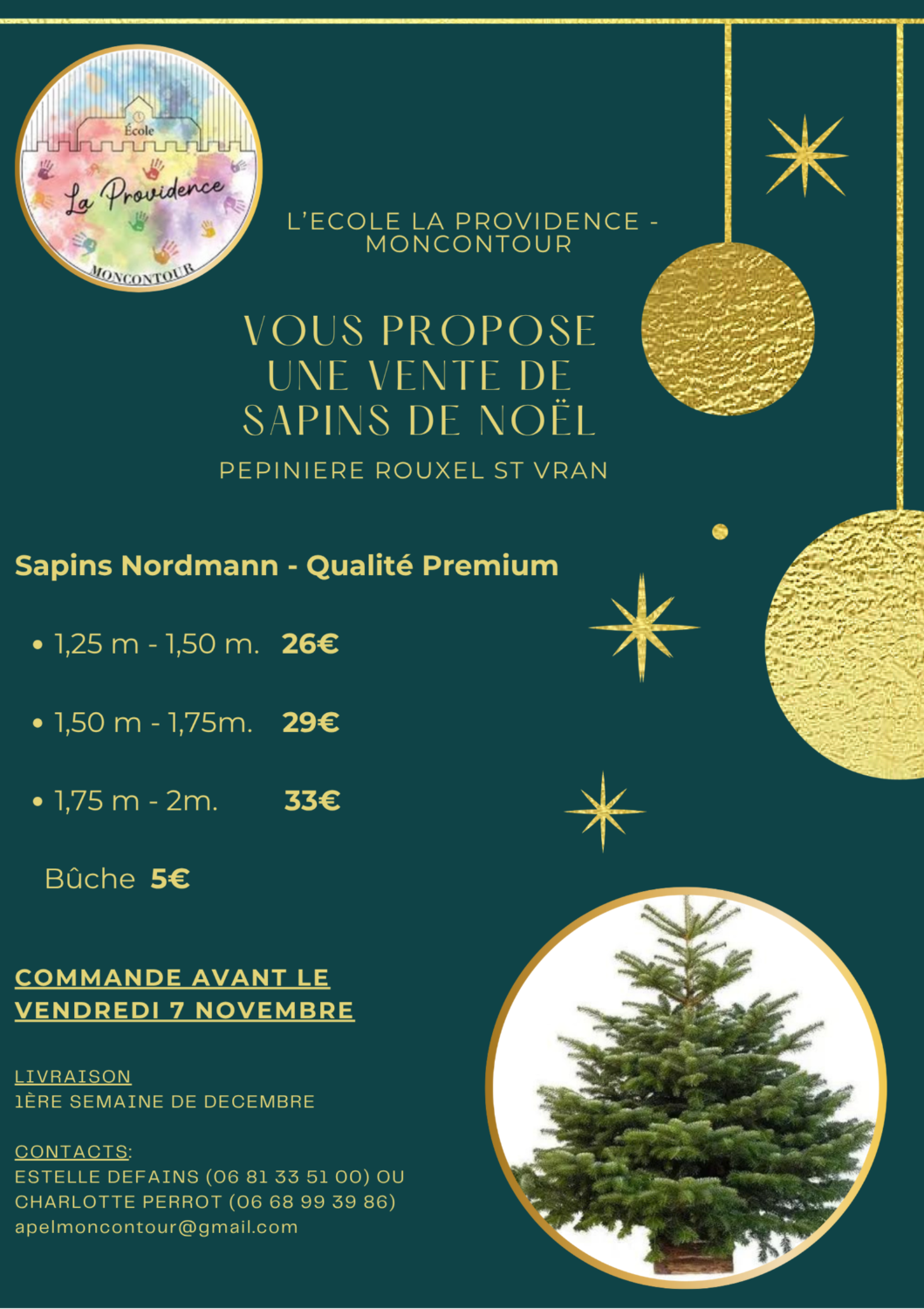 Vente de sapin de Noël