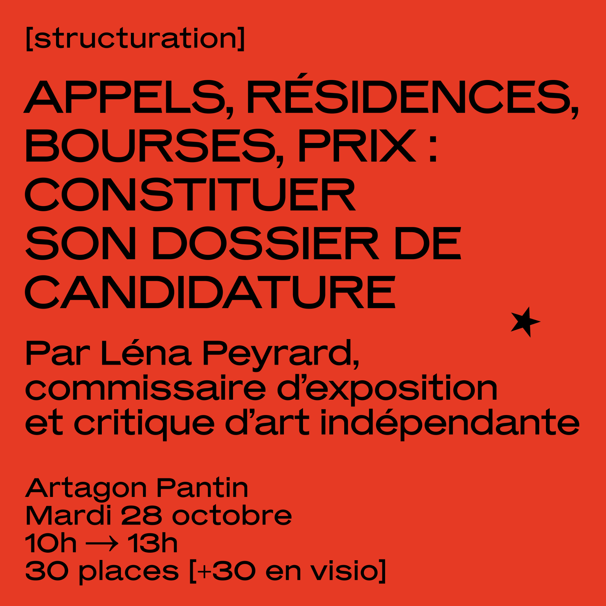 Appels, résidences, bourses, prix : constituer son dossier de candidature [présentiel]