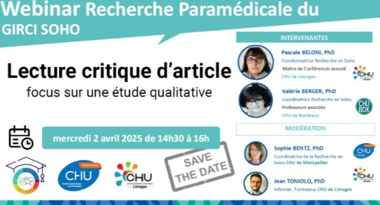 Webinaire : Lecture Critique d'Article - focus sur une étude qualitative