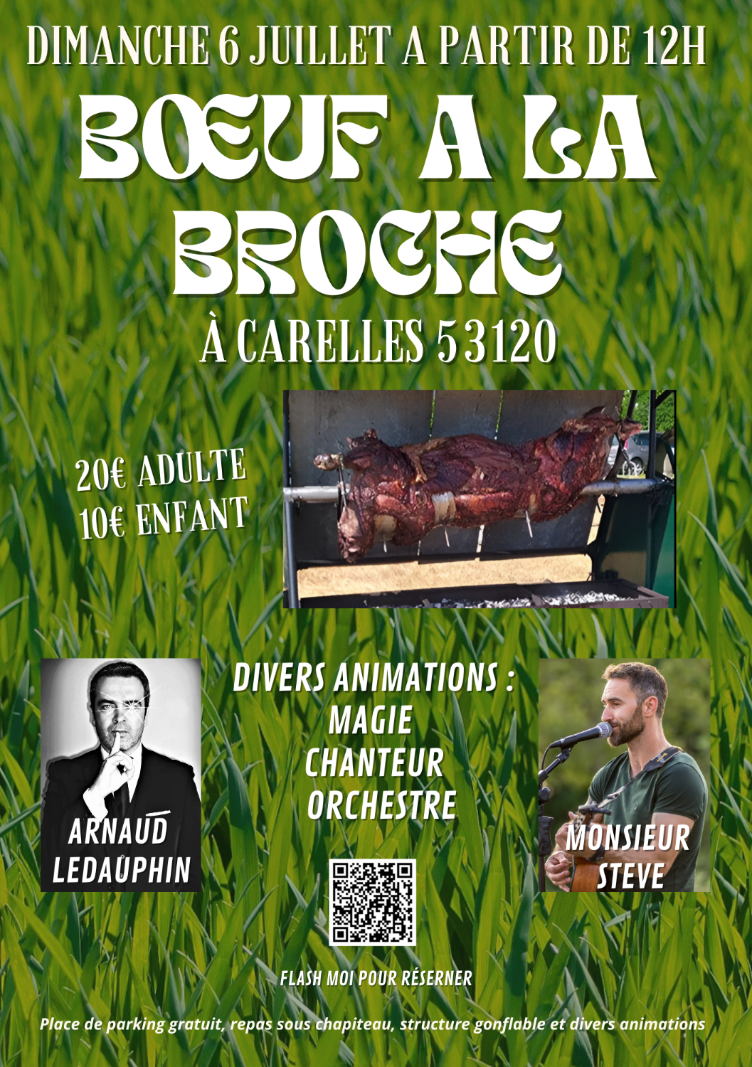 Boeuf grillé à la broche