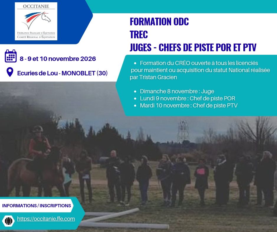 Formation Officiels de compétition TREC - Novembre 2026