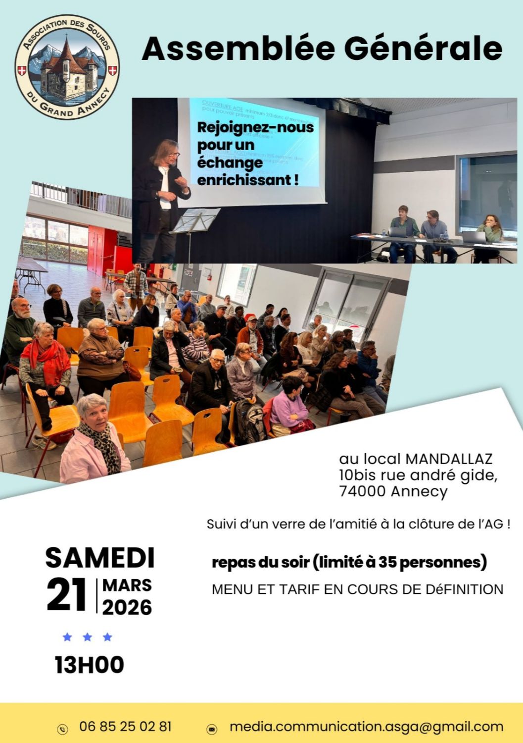 Assemblée générale au foyer MANDALLAZ à Annecy (74)