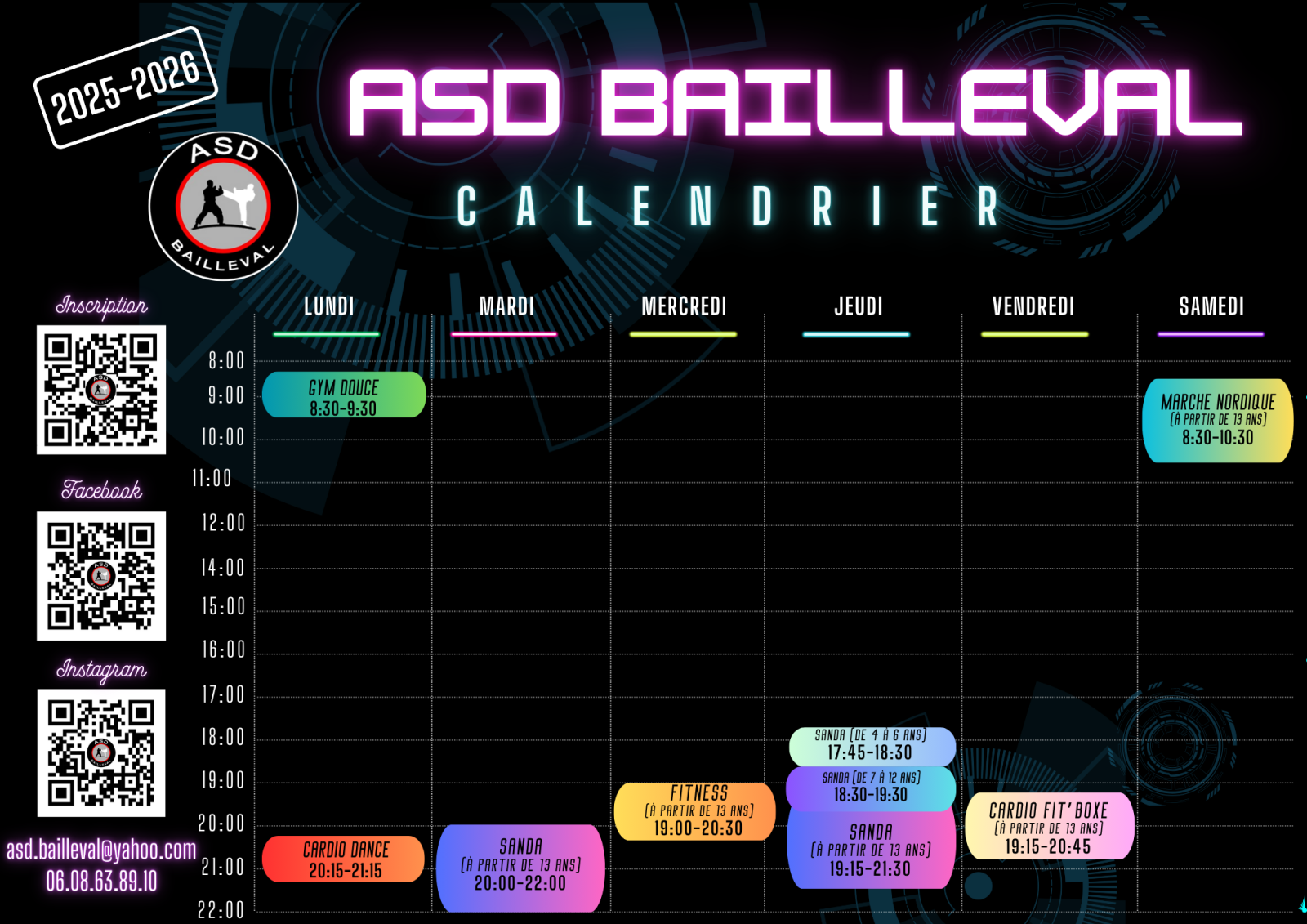 Planning des activités
